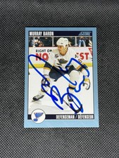 Murray Baron 1992-93 Score St. Louis Blues Signed Auto Card #176 ~ COA