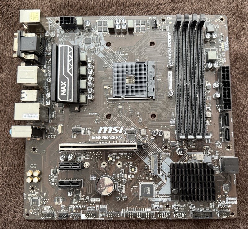 MSI B450M PRO-VDH MAX, AMD AM4 B450 Micro ATX Motherboard