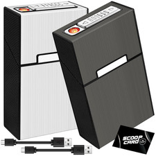 Cigarette Case 85mm King Size with Lighter 2 Pack , Magnetic Switch 20 Capacity