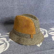 Vintage 1960s Knox "Pace Setter" Tweed Suede Hat Men  s 7 3/8 Brown