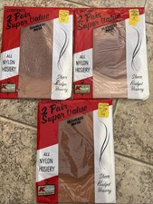 VTG Kmart Nylon Hosiery Stockings NEW Sealed 3pkg, 6 Pair Sz 11 MistTone Suntone