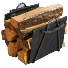 Panacea 15216 Black Fireplace Log Tote With Steel Stand
