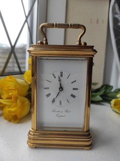 QUALITÄT THWAITES & REED 8 TAGE KUTSCHE KAMINUHR SEHR GUTER ZUSTAND