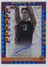 2024-25 Topps Finest Rookie Blue Geometric Refractor /99 Pelle Larsson Auto 0m89