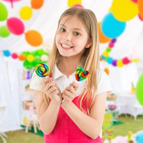 Carnival Lollipops Rainbow Twist, Swirls, and Round Lolly pops Unicorn Party ... - 第 8/8 張圖片