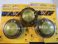 3 New FlareAlert LED Emergency Road Flare Beacon Orange Amber Magnetic Base