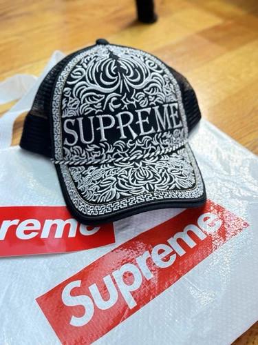 Chapeau Supreme Vaquero Mesh Snap Back laine 5 panneaux (noir)