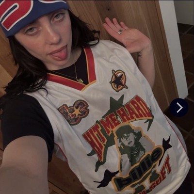 Billie Eilish Merch Camo Blohsh Basketball Jersey XXL Official