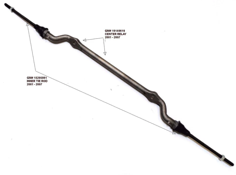 OEM GM 19149619 Steering Link (3Piece) Kit 00-07 Silverado Avalanche Yukon Tahoe - Image 2 of 4