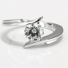 Round Cut Certified Diamond Engagement Ring 14KT White Gold 0.30 CT I/SI1