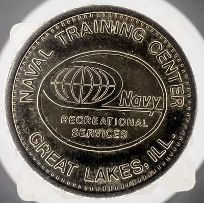 #ad Great Lakes Illinois Naval Training Center Navy Recreational Services Token 23mm $8.43