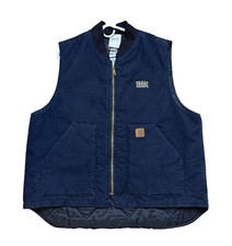 Carhartt Quilted Lined Duck Canvas Vest Mens Size XL Midnight Blue V02 MDT- tags