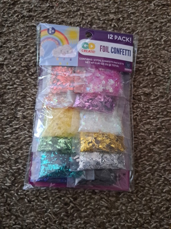 2019 Horizon Group Go Create 12 Packs Foil Confetti Packets 0.85oz New