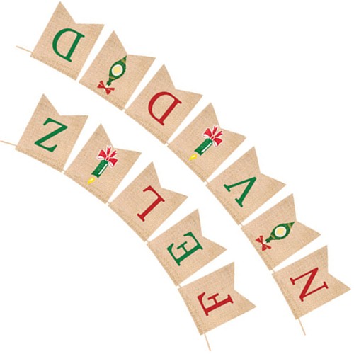 Christmas Decoration Pull Flag Hanging Decorations Triangle Bunting Banner - Imagen 10 de 12