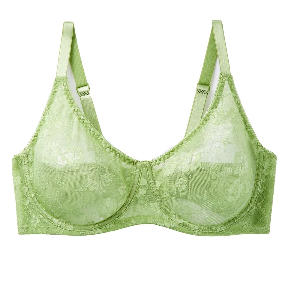 Novo Conjunto de Sutiãs de Lingerie Feminina Sexy Transparente Renda Brassiere Roupa Íntima Terno BHS - Imagem 4 de 4