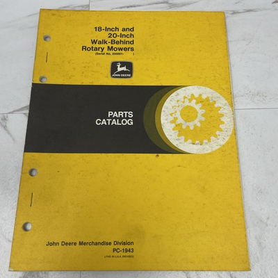 #ad OEM JOHN DEERE PARTS CATALOG 18 INCH 20 INCH WALK BEHIND MOWER PC 1943 $13.00