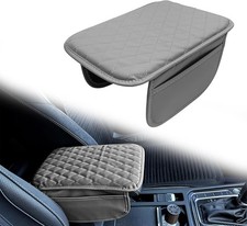 Car Center Console Cover with 2 Storage, Upgraded Microfiber Leather Car Arm