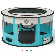 Dog Playpen for Puppies and Cats: Foldable Pet Pen with Dual Doors