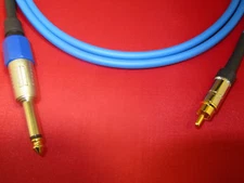 Canare GS6, GS-6 1/4 TS to RCA Audio Cable 3 Ft, BLUE.
