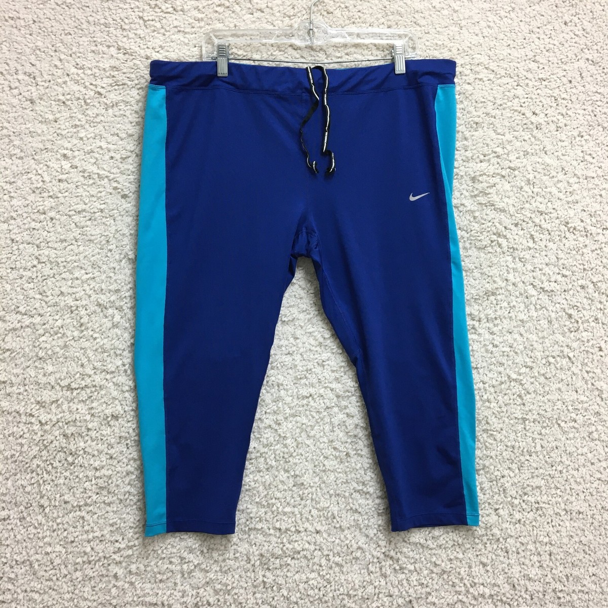 Nike Pants 3X Adult Plus Blue Dri Fit Training Crop Capri Leggings