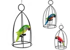 Parrot in Cage for Balcony or Garden Figurine Hanging Parrot in 3 Colours