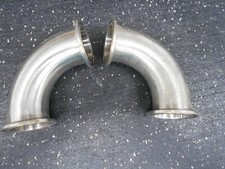 LOT OF 2 1.5" SANITARY FITTING 90° ELBOW APPROX 4" ON CENTER