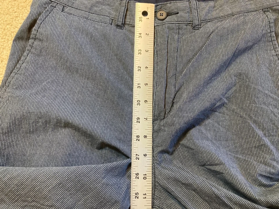 Bermudas cortas Claiborne para hombre talla 30 azul algodón a rayas Foto 3 de 4