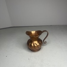 Vintage 2 Miniature Copper Pitcher, Tiny Decor