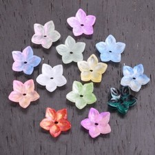 10pcs Flower Shape 12mm Glossy Lampwork Glass Loose Beads For Jewelry Making