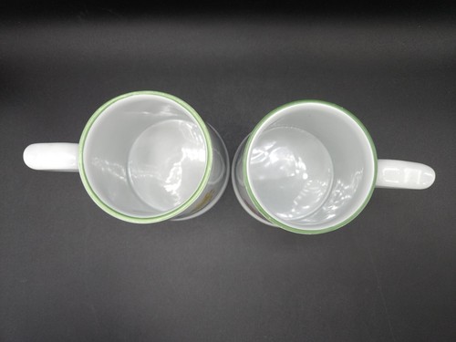 Vtg Spode Summer Palace Tankard Coffee Mugs Fine Stone Green Trim Floral W150 - Imagen 4 de 6