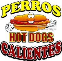 Perros Calientes Hot Dogs Decal (choose Your Size) Cart Food Truck Concession Perros Calientes Hot Dogs Decal (choose Your Size) Cart Food Truck Concession