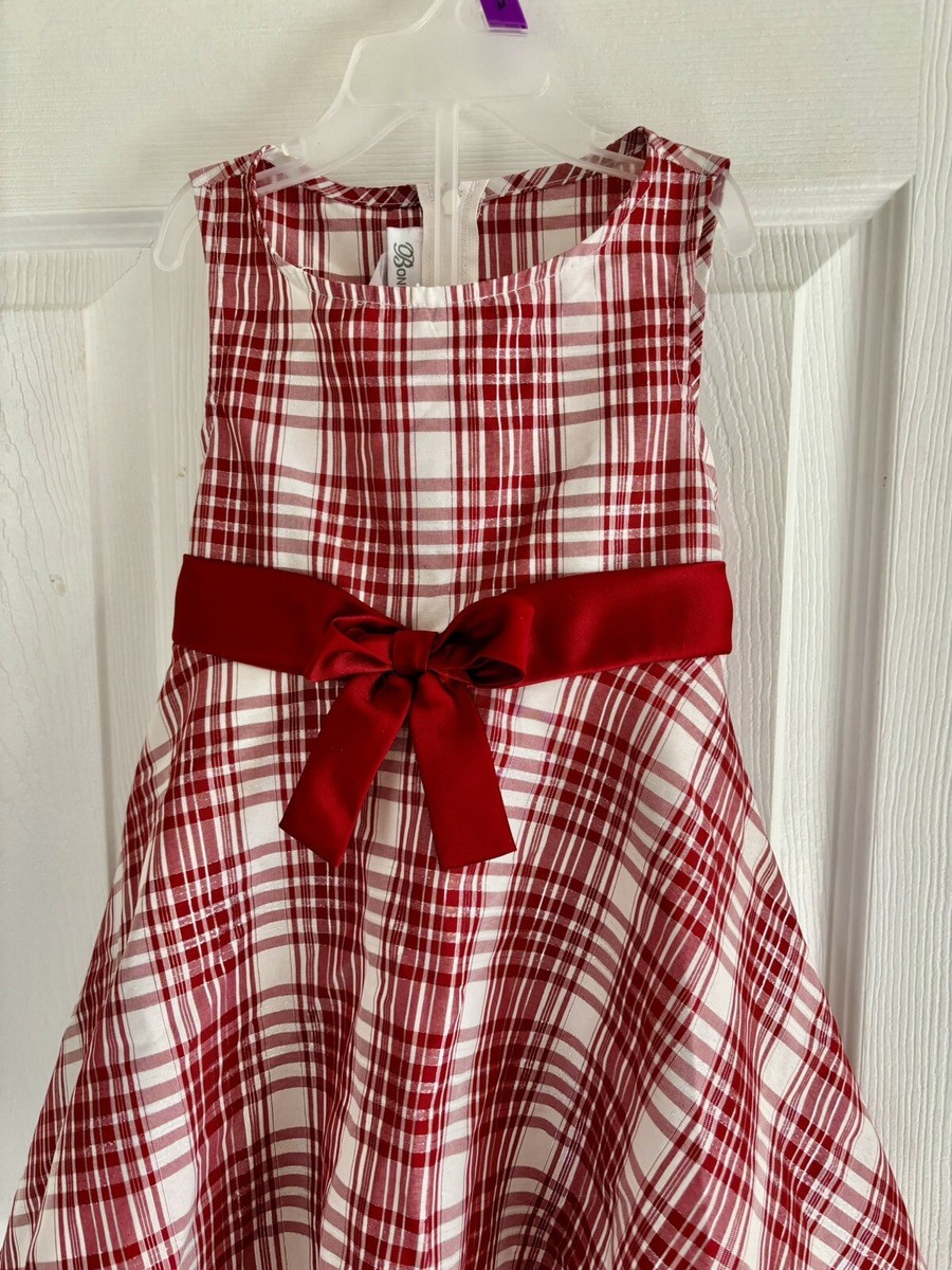 Bonnie Jean Sleeveless Dress, Girls Red White Candy Cane Stripes