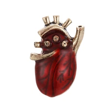 Art Deco Style Enamel Red Heart Brooch Badge Pin Gift