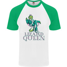 Lizard Queen Chameleon Bearded Dragon Mens S/S Baseball T-Shirt