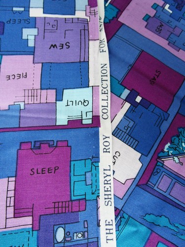 ✂ Cute QUILTER'S HOUSE Fabric * 23" * Sheryl Roy SSI * Eat Sleep Cut Sew Stash ✂ - Picture 3 of 3