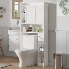 Over The Toilet Small Space Cabinet Storage w/Shelf, for Bathroom Study Bedroom