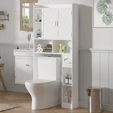 Over The Toilet Small Space Cabinet Storage w/Shelf, for Bathroom Study Bedroom