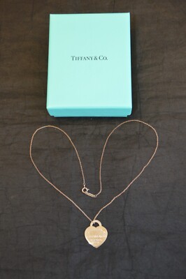 Please Return To Tiffany & Co Silver Heart Tag 17.5