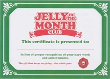 National Lampoon's Christmas Vacation Jelly Of The Month Club Certificate
