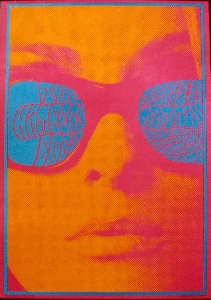 CHAMBERS BROTHERS NEON ROSE NR12 1967 concert poster VICTOR