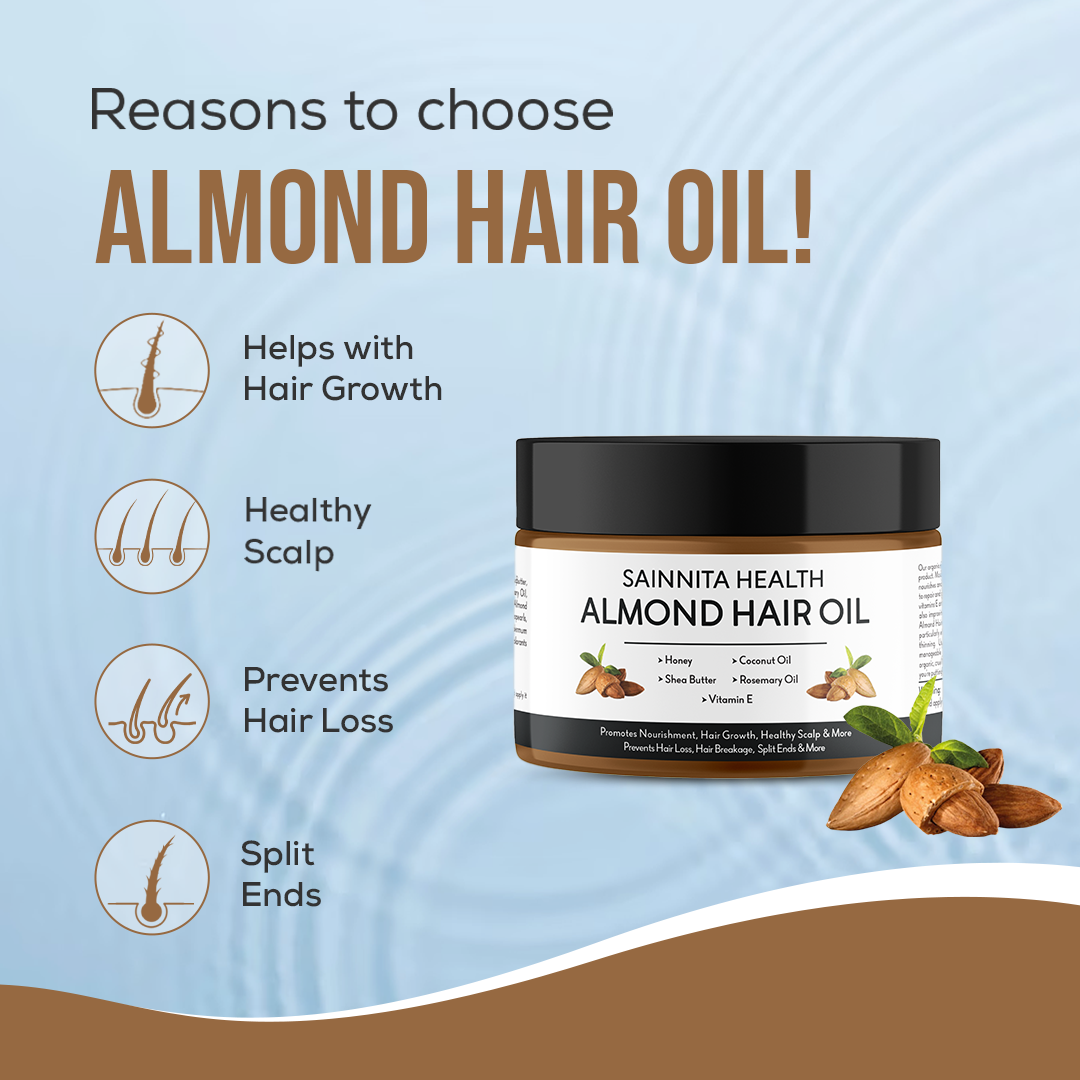 Almond Hair Oil w. Honey Natural Hair growth Pomade 4 oz eBay
