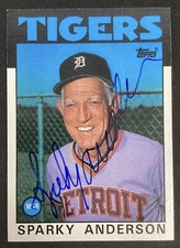 Sparky Anderson Signed 1985 Donruss #411 Baseball Card Tiger Autograph HOF TPG