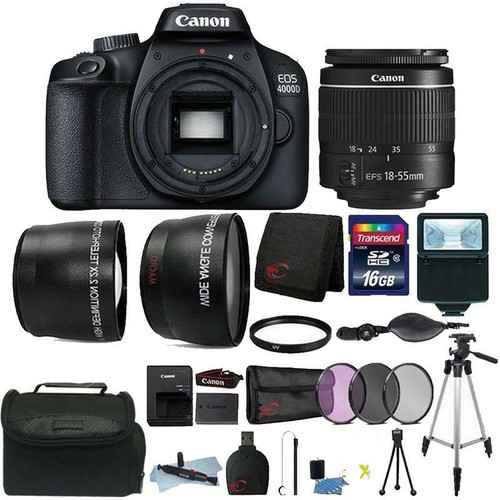 Canon EOS 4000D Rebel T100 18MP Digital SLR Camera + 1855mm Lens