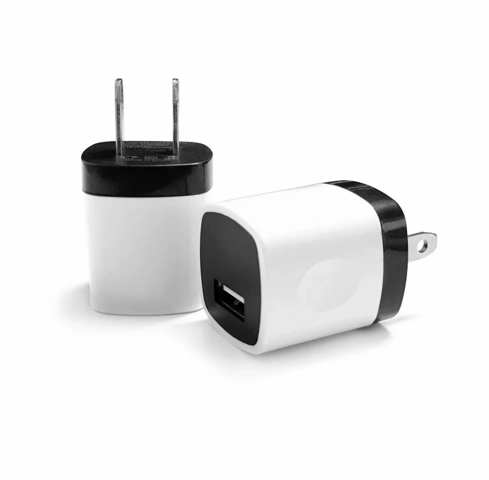 50x WHITE 1A USB Power Adapter AC Home Wall Charger US Plug for iPhone 5 5S 6 7 - Image 2 of 3