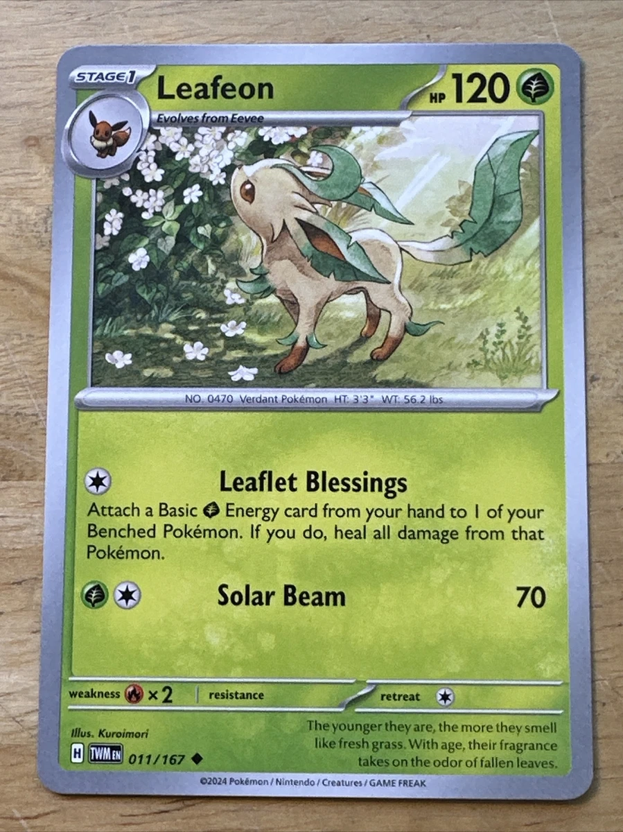 Leafeon 011/167 Non-Holo Twilight Masquerade NM/M Pokemon Card