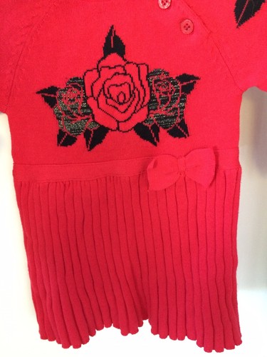 PL Kids 12 months Girls Red Sweater Holiday Dress Long Sleeve NWT - Picture 2 of 12