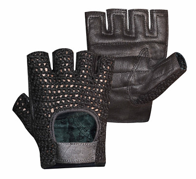MESH LEATHER GEL PADDED DOUBLE PALM WEIGHT LIFTING EXERCISE GYM WHEELCHAIR GLOVE