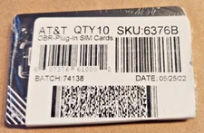 10 PACK FIRSTNET TRIPLE CUT SIM new, sealed & only for use on AT&T FIRSTNET