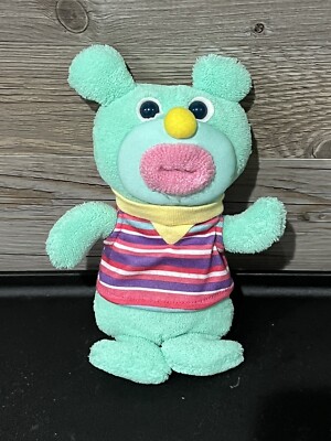 Fisher Price Mint Green Open Mouth Push Belly Bear Plush Toy | eBay