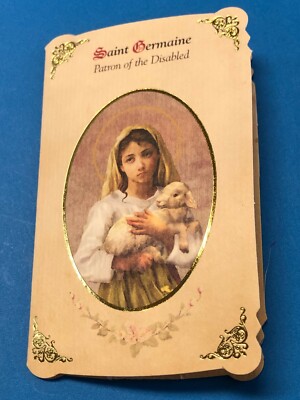 Saint Germaine de Pibrac (Patron of  Disabled) Prayer Card + Medal, New#PCM-16